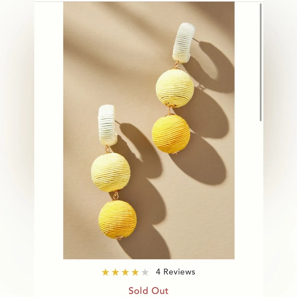 NEW Anthropologie Raffia Bulb Earrings - Picture 5 of 5